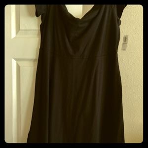 Black Old Navy fit and flare off  shoulder dress